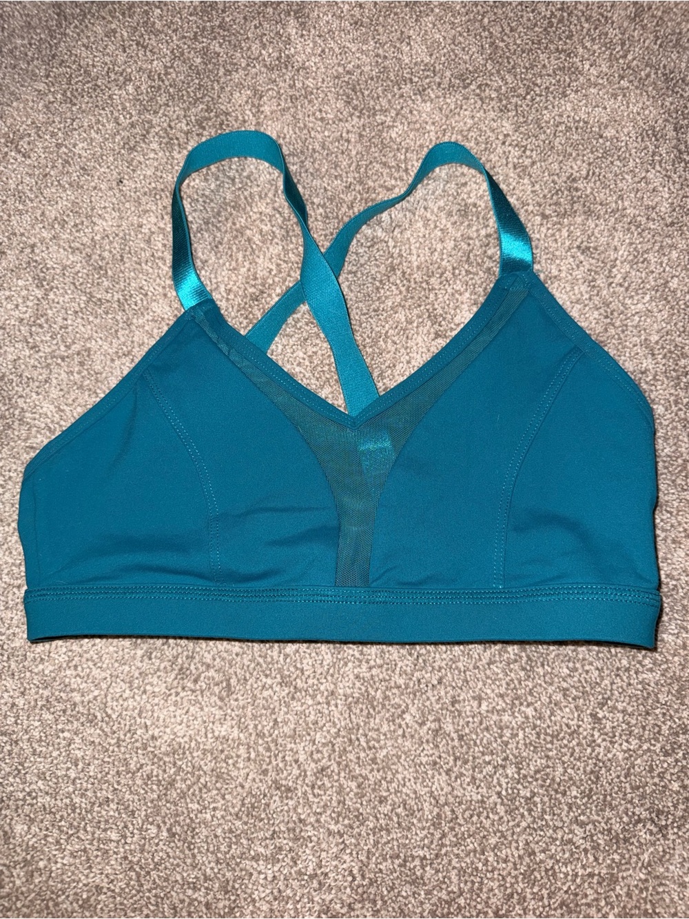 Born Primitive Teal Sports Bra, size small, mesh detail, Ascudds collab